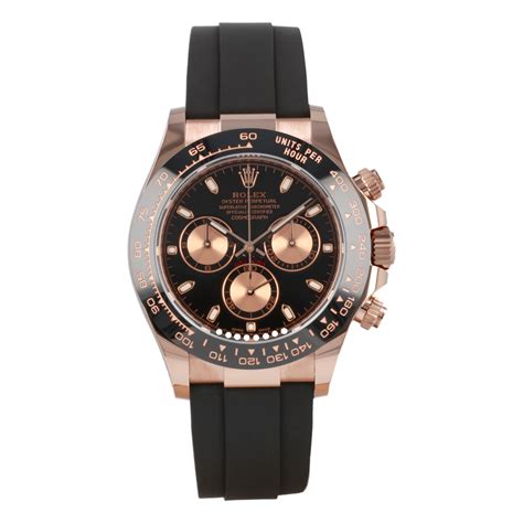 gold black dial rolex|Rolex daytona 116515ln everose gold.